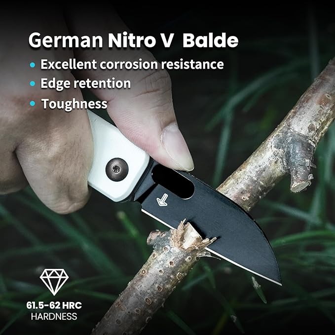 Kizer Banish 2.3 In Folding Pocket Knife, Nitro-V Steel Blade Small EDC for Everyday Carry G10 Handle Folding Knife, Mini Utility Knife for Men Women Sharp Camping Survival Hiking, V2676A3