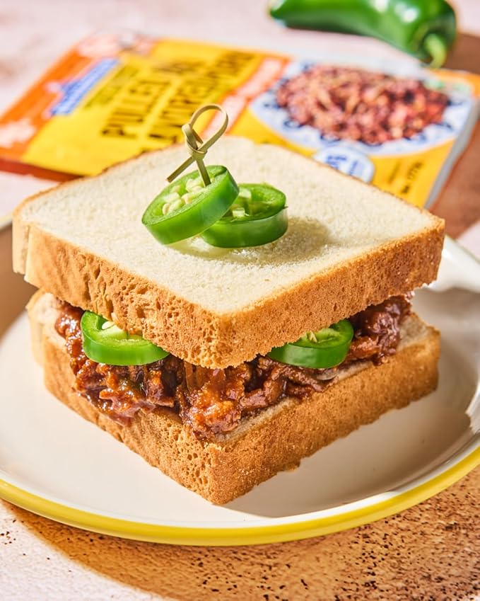 Old Hacienda Pulled BBQ Flavored Pork | 100% Shredded Seasoned Pork with Sauce | Fully Cooked & Ready to Eat | 29g Protein | No Preservatives or Artificial Flavors | BPA Free Pouch | Pack of 1 - 8oz