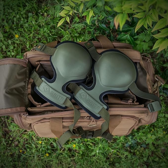 GRITR Tactical Knee Pads for Work, Hunting, Construction, Gardening, Paintball w/Foam Padding, Hard Shell & Adjustable Straps - Heavy Duty Professional Knee Protectors for Men & Women