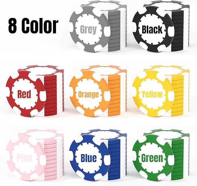 25 Custom Clay Poker Chips, 40mm Heavy 11.5g Casino Sized Personalized Poker Chips with Your Logo, Image or Text, Custom Drink Tokens for Bar, Party, Tournaments, Golf Club or Events