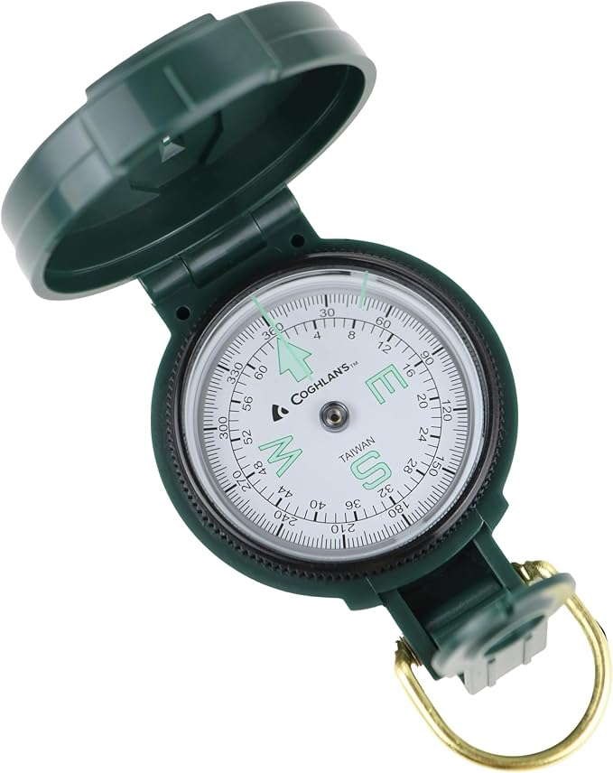Coghlan’s Outdoor Compasses – Lightweight, Durable Navigation Tools for Hiking, Camping, Orienteering & Survival with Map, Wrist, Lensatic, LED, and Carabiner Options