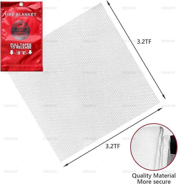 Lovelin 2-Pack Emergency Fire Blanket - 40' x 40' Fiberglass Fire Blanket (Red)