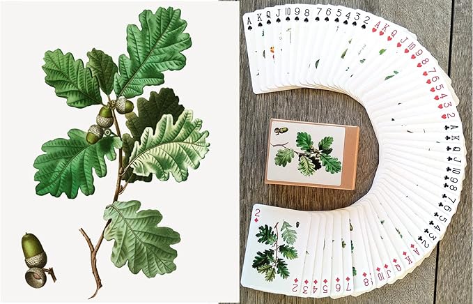 Trees and Leaves Playing Cards (Poker Deck 54 Cards All Different) Vintage Antique Botannical Books Illustration by Pierre Redoute