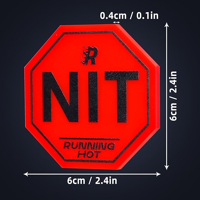 RUNNING HOT Nit Button Set for Texas Hold'em & Omaha Poker (Pack of 10) - Professional Chips for The Stand-Up Game - Enhance Your Play