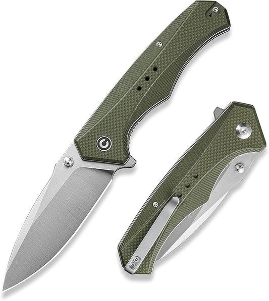 CIVIVI Photonix EDC Pocket Knife, Folding Knife with 3.7" 14C28N Blade G10 Handle with Pocket Clip for Men Women, Camping Hiking Fishing Knife C23081B-2, Green