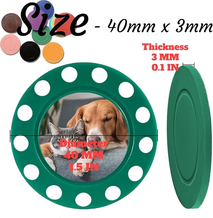 Custom Poker Chips Personalized Plastic Poker Chips with Logo Funny Parties Chips Print Your Photo or Text Golf Ball Markers for Putting Green DarkGreen