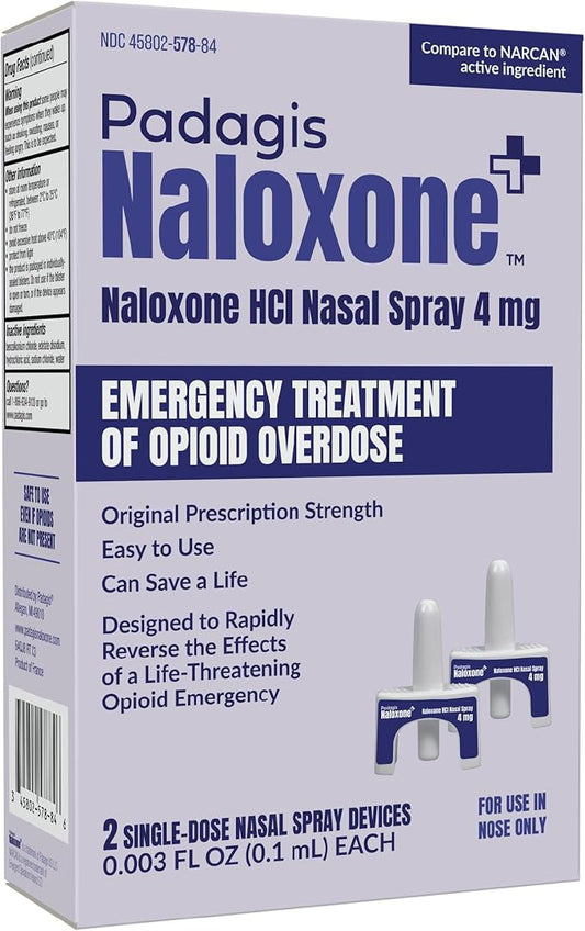 Naloxone HCI Nasal Spray, 4 mg ??Emergency Treatment for Opioid Overdose - Rapid-Response Opioid Overdose Reversal, 2 Dose Single Use Nasal Spray