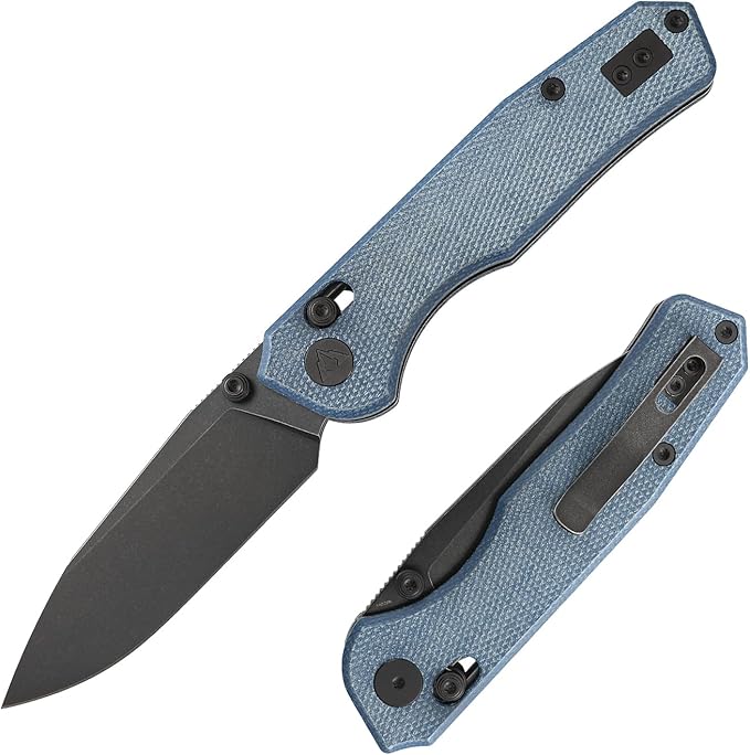 CMB Explorer Micarta Handle 14C28N Steel Blade Crossbar Lock Knife Pocket Folding Tactical Survival Camping Hiking Outdoors EDC Knife with Pocket Clip for Men Women CMB-18 (CMB-18E)