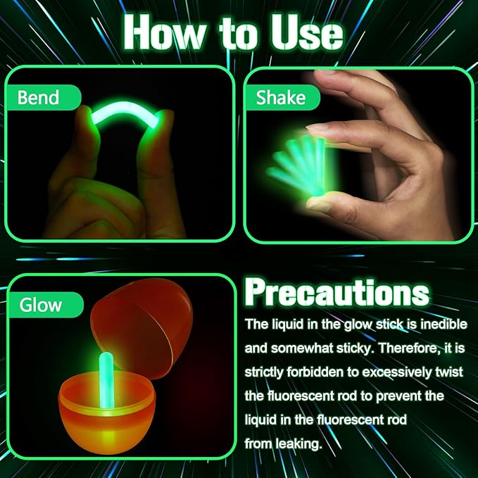 Jenaai 500 Pcs Fishing Glow Sticks Bulk for Bobbers Mini Glow Stick Rod Tip for Fishing Poles Small Glow Sticks for Night Fish Easter Eggs Easter Basket Stuffer(1.5 Inch,Green)