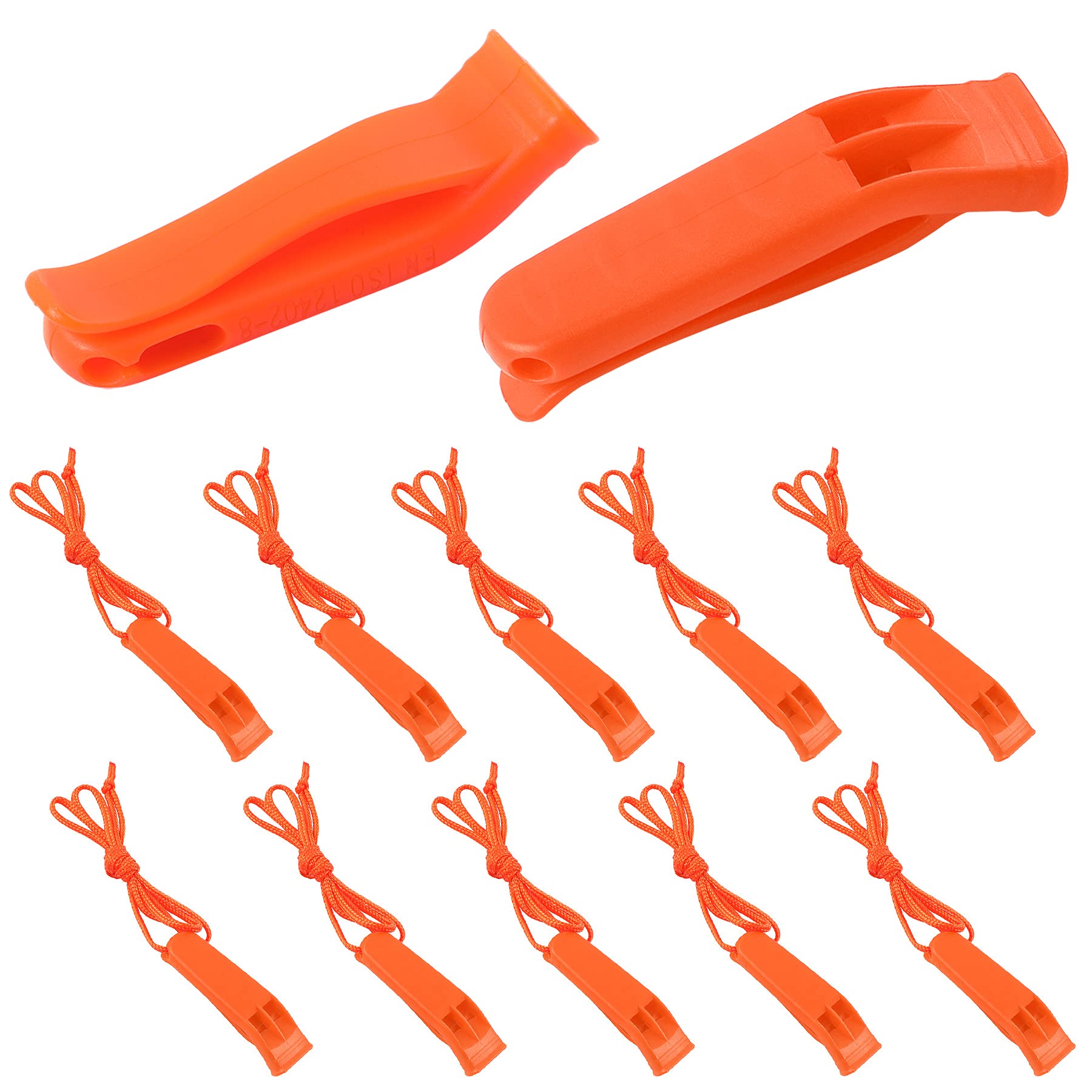 AUGSUN 10 Pcs Safety Whistle Marine Plastic Whistles for Emergency