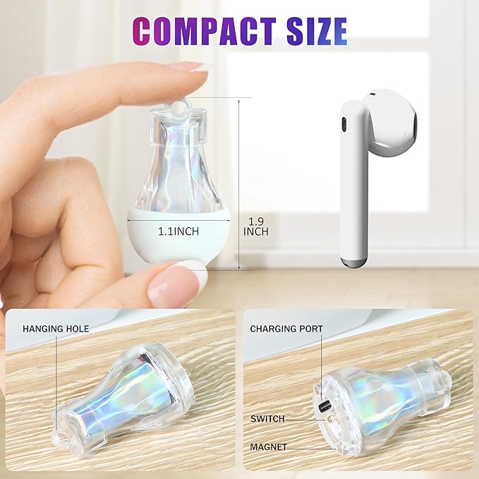 Mini Lantern LED Flashlight, Small Keychain Flashlight Rechargeable USB, Waterproof Pocket Purse Light with Magnetic for Camping Nighttime, EDC Gear Tools Keychian Light (White-2Pcs)