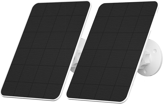 5V Solar Panel for Ring Tapo Eufy Hiseeu Netvue Trail Battery Seucrity Cameres, Bird Feeder, Native USB-C, Micro-USB & DC 3.5mm*1.35mm, 9.8 Ft Cable, 23% Energy Conversion, 180 Days Exchange Policy