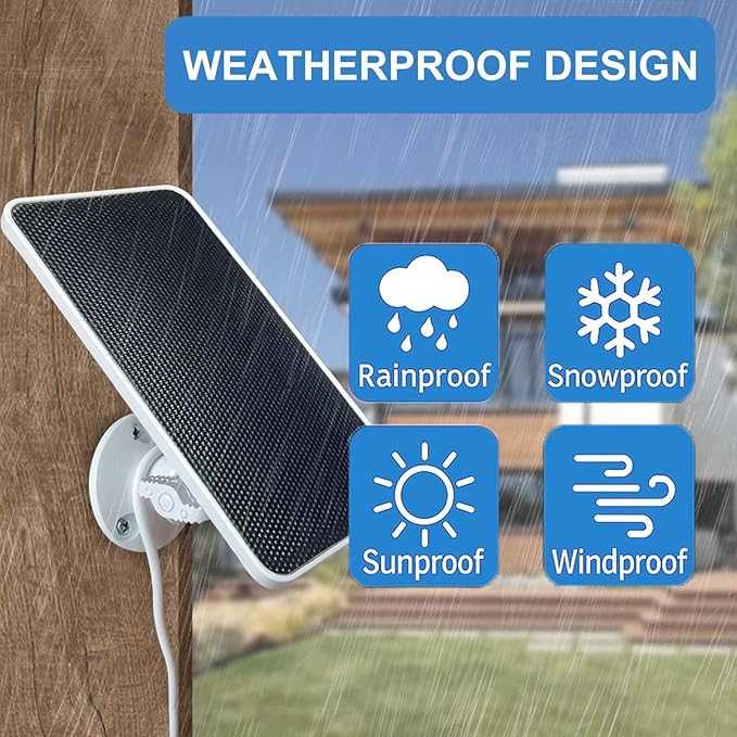 DIANMU Solar Panel for Ring Camera, Solar Panel Charger for Ring Spotlight Cam/Plus/Pro Battery, Stick Up Cam/Plus/Pro Battery, with 13FT Weatherproof Cable & Aluminium Alloy Mount (1 Pack)