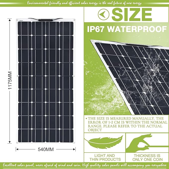 1600 Watt Solar Panel Kit, with 40A Charge Controller 4pcs 400 Watt Flexible Monocrystalline Solar Panel for 12-48V Battery Charging Car Battery Camper RV Yacht Boat