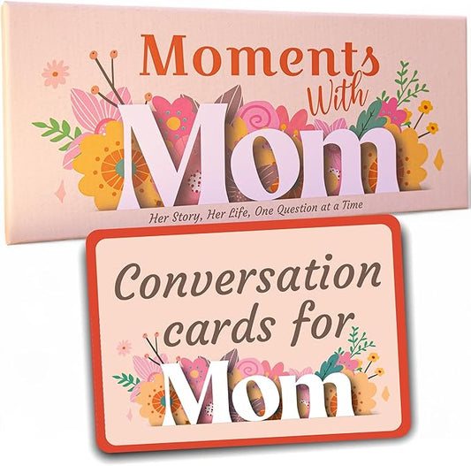Game That Song Moments with Mom - Conversation Cards Gift for Mother's on her Day! Includes 120 question Cards for boy and Daughter Gifts to Learn More About her! Fun!