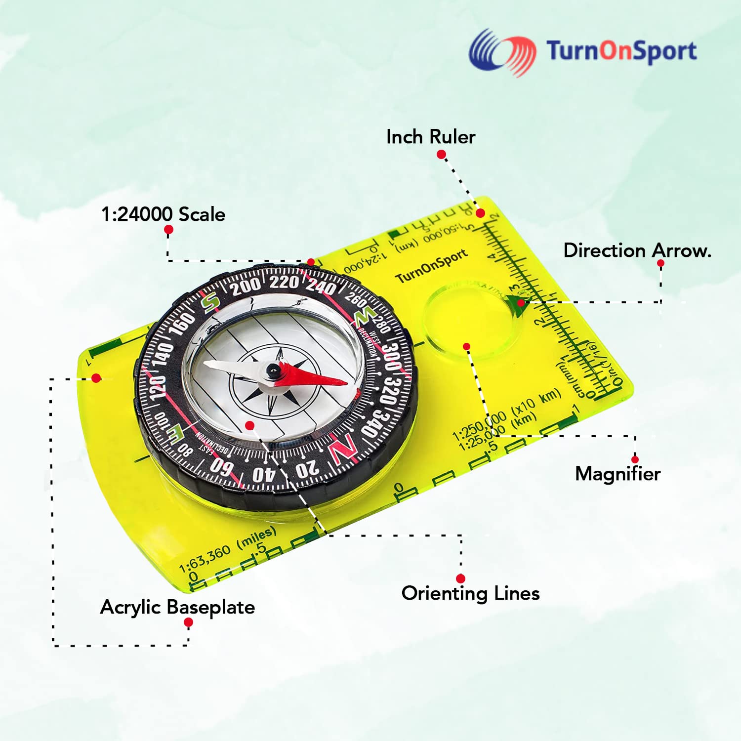 Orienteering Compass Advanced Scout for Hiking Camping Navigation Green