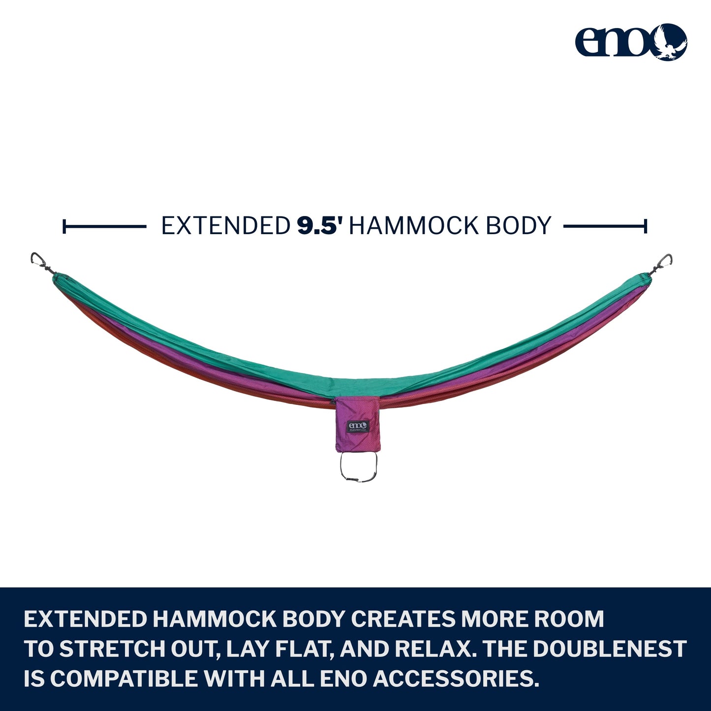 ENO DoubleNest Hammock - Lightweight, Portable, 1 to 2 Person Hammock - for Camping, Hiking
