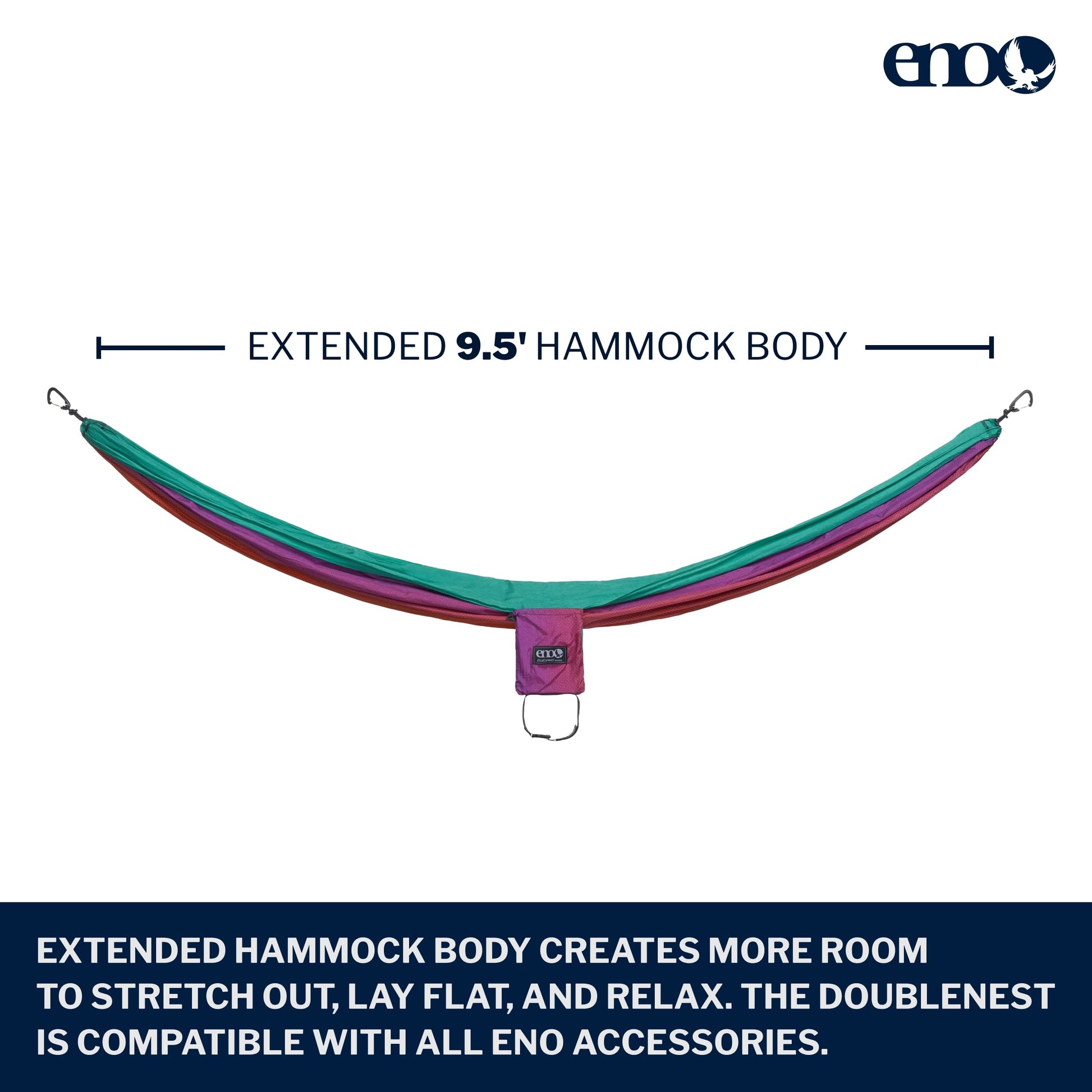ENO DoubleNest Hammock - Lightweight, Portable, 1 to 2 Person Hammock - for Camping, Hiking