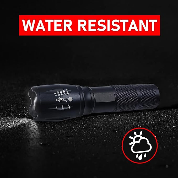 LED Flashlights - High Lumen Mini Tactical Flashlights with 5 Modes, Zoomable Beam, Water-Resistant Design for Camping, Outdoor, and Home Use (4)