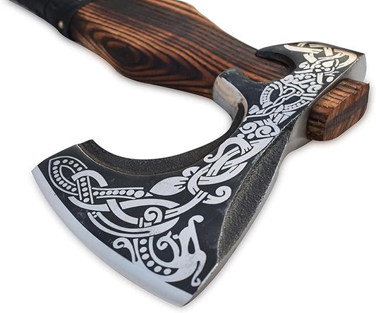 | Exquisite Handmade Viking Axe - Ideal for Collectors & Enthusiasts | Authentic, Artisan-Crafted | Medieval Styled Axe with Durable and Robust High Carbon Steel (GC-AX05)