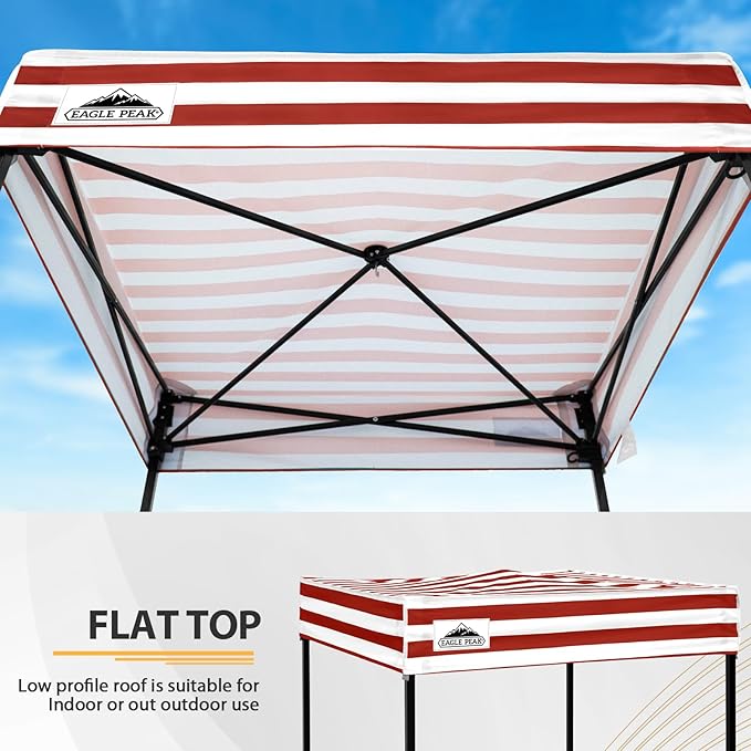 EAGLE PEAK Flex Compact 4x4 Pop-up Canopy Changing Room, Portable Privacy Dressing Room for Indoor Fashion Photoshoots, Camping, or Pool, White/Red