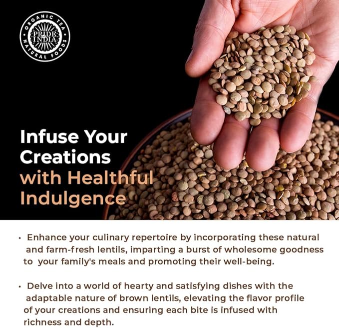 Pride Of India - Indian Whole Brown Crimson Masur Lentils - Protein & Fiber Rich Masoor Whole, 3.0 Pound Jar