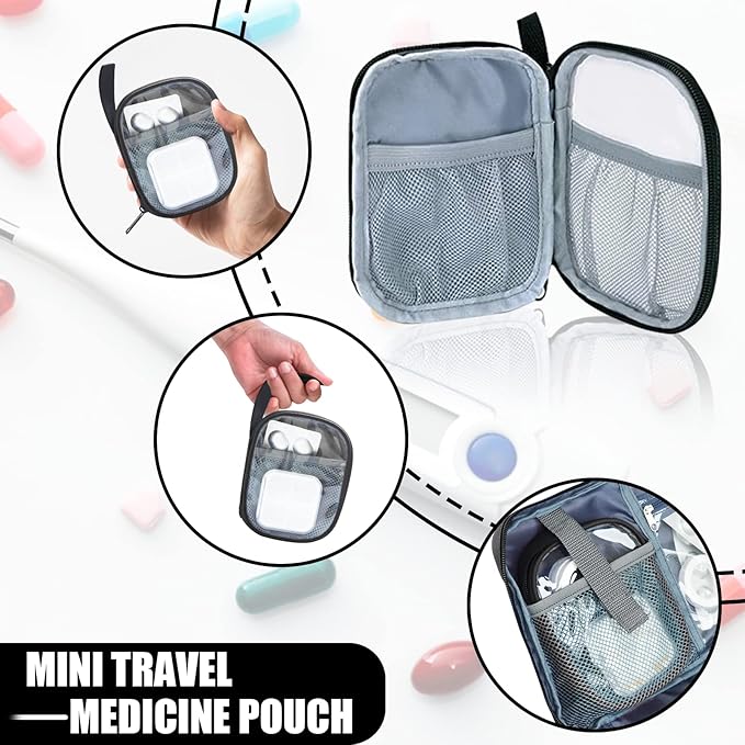 Medicine Storage Bag, Medical Bag Pill Bottle Organizer for Emergency, Medicine Box Empty with Small Portable Pouch, First Aid Box for Travel and Home Storage