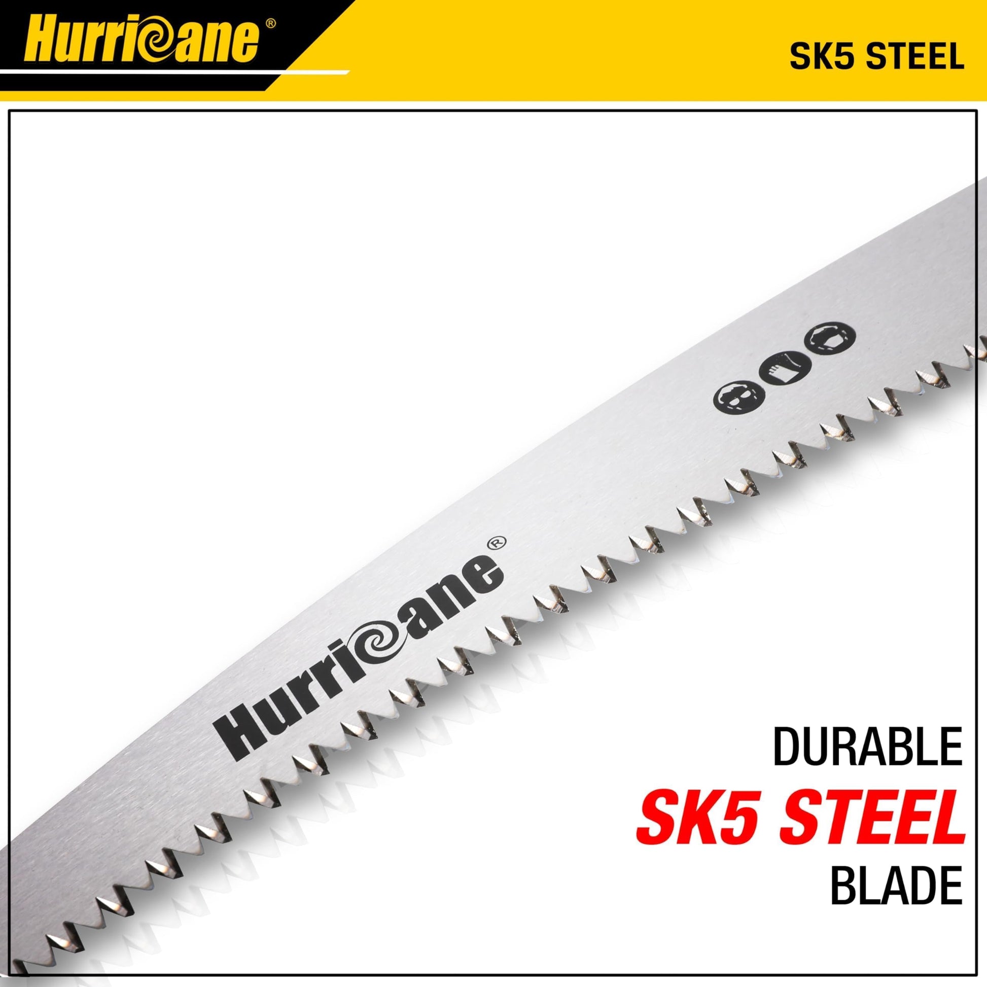 HURRICANE 10" Folding Hand Saw, SK5 Steel Blade with Triple-Cut Razor Teeth – Portable Foldable