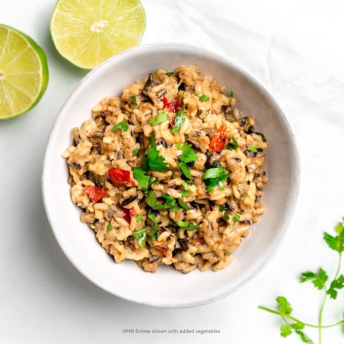 HMR Mushroom Risotto Entrée | Pre-packaged Lunch or Dinner to Support Weight Loss | Ready to Eat | Vegetarian | 12g of Protein | Low Calorie Food | 8oz Serving per Meal | Pack of 6