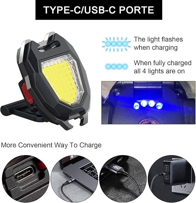 MAKDAK 2PC Keychain Flashlight Rechargeable Cob Keychain Work Light 7 Modes 1600Lumen High Lumen Flashlights for Emergencies,EDC