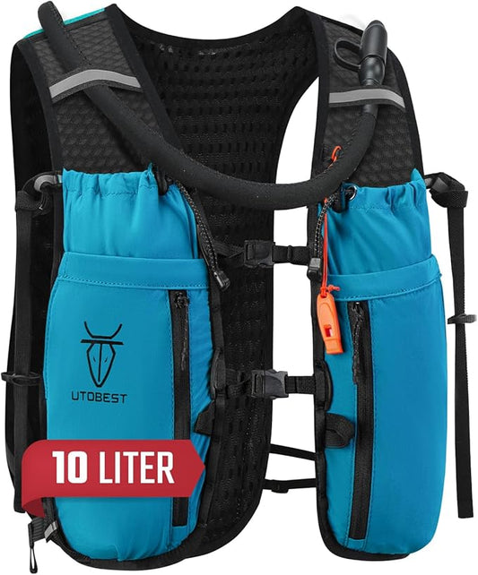 Upgrade Running Hydration Vest 10L, Running Backpack for Women Men Multi-Functional Storage, Adjustable Water Vest for Trail Marathon Race Jogging Cycling