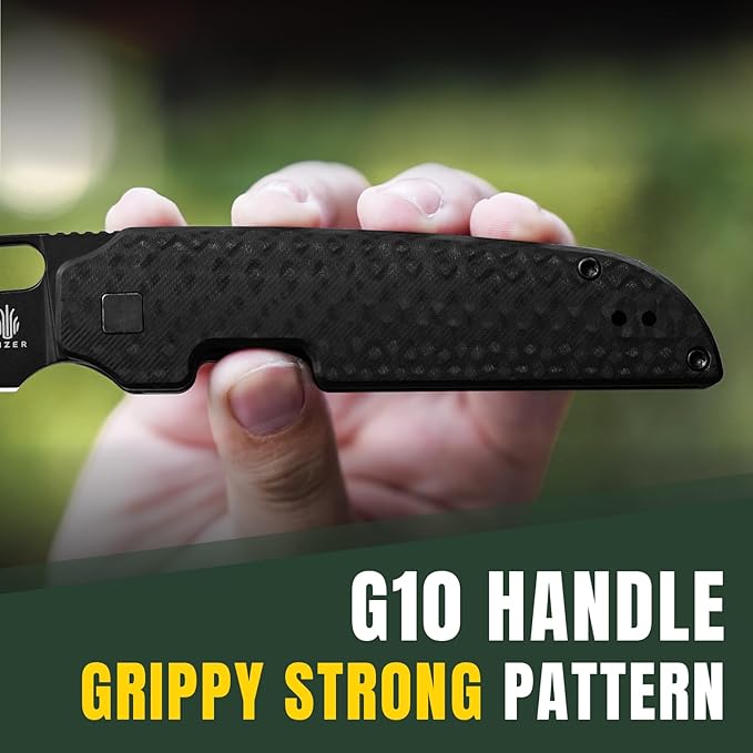 Kizer Varatas Pocket Knife, 3.24” Nitro V G10 Handle Folding Knife, EDC Knife for Men Women, Liner Lock Camping Folding Knives with Pocket Clip, for Survival Hunting V3637A1