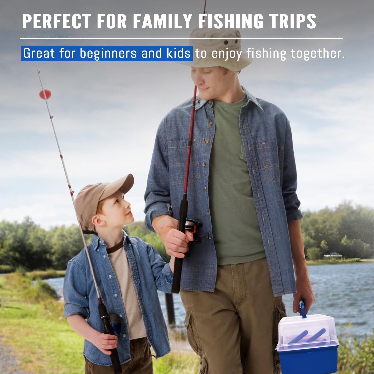 Vipfish Large 3-Layer Fishing Tackle Box Lures with Tackle Included 448 Pcs