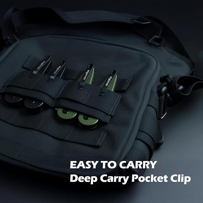 Hightron Birdidi Folding Pocket Knife, 2.91" D2 Blade Aluminum Handle with Deep-Carry Clip, Sharp EDC Tactical Knives for Men Women Lightweight Cutter for Camping Hiking Black-B