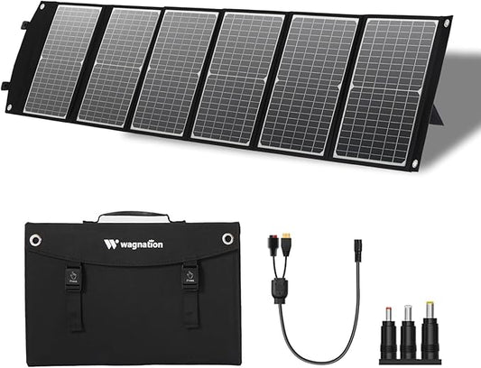 100 Watt Portable Solar Panel, Foldable Solar Panel Charger with Kickstands, QC3.0 USB-A USB-C & DC Output for Phone/Power Station, IP65 Waterproof for Camping Backpacking Hiking RV Blackout
