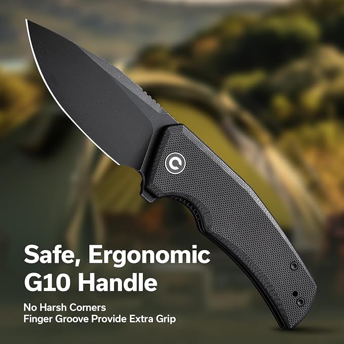 CIVIVI Pocket Knife for EDC, Regulatron Folding Knife for Men with Flipper Opener, Liner Lock, 2.98" Nitro-V Blade G10 Handle for Camping, Hunting C23006-1