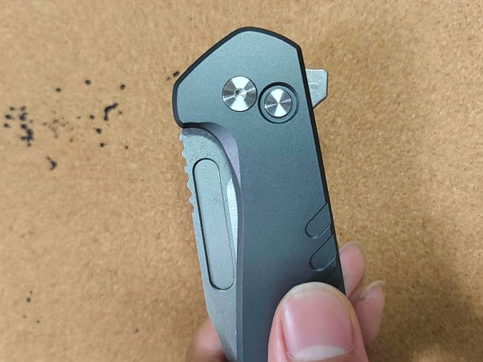 B-FENG 8.22" Button Lock Pocket Knife for Men, 3.42" D2 Blade Folding Knife with Clip and Sheath, EDC Tactical Knife, Gift for Men, Green