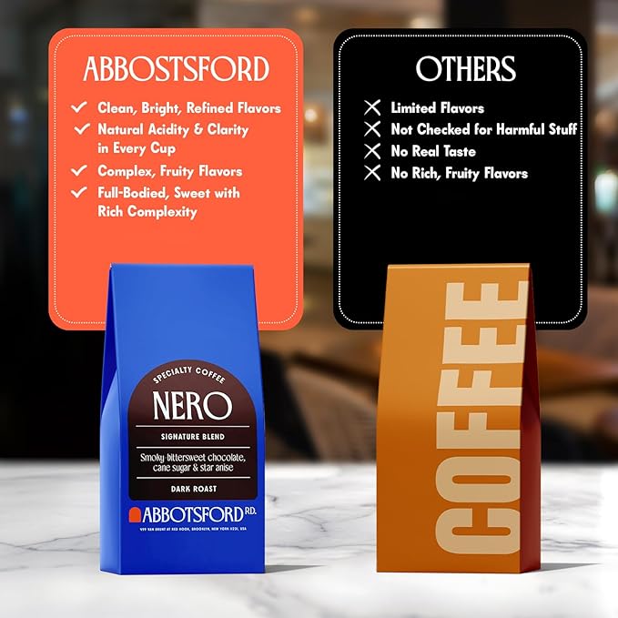 Nero Arabica Coffee Whole Bean, Smoky Bittersweet Chocolate, Cane Sugar, and Star Anise Dark Roast Coffee Beans, Specialty Coffee Beans 12 oz Bag, Freshly Roasted in Brooklyn, Kosher Certified