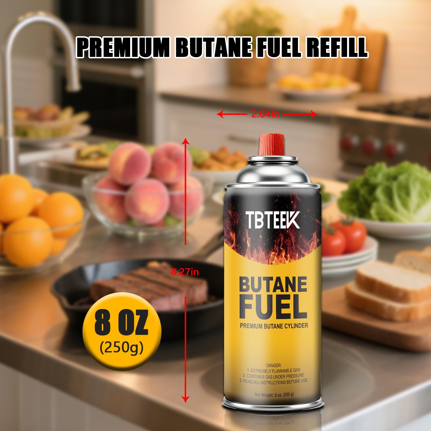 TBTEEK Butane Fuel Canister for Camping Stove, Hot Pot, Emergency Use