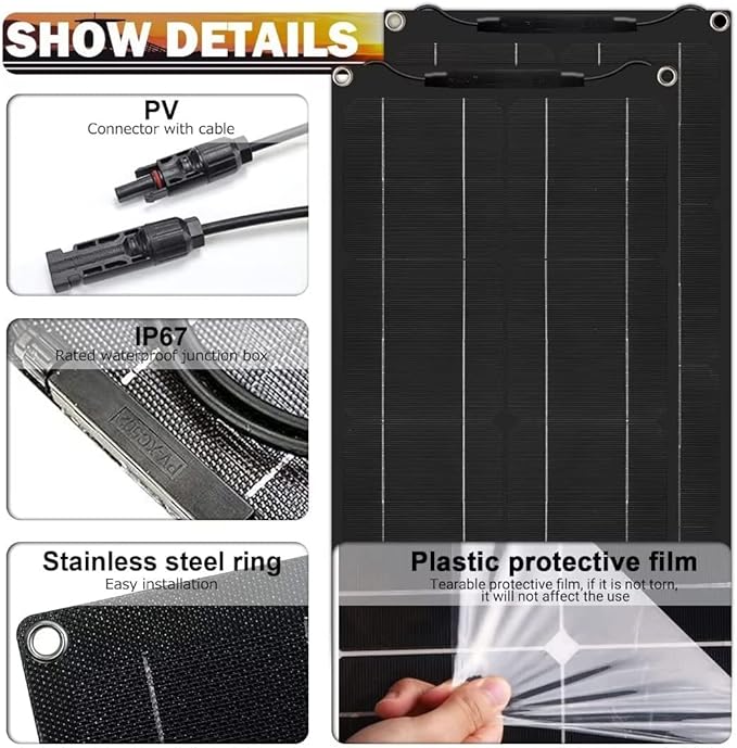 600 Watt Solar Panel, with Charge Controller(40A) 2pcs 300 Watt Flexible Monocrystalline Solar Panel kit Photovoltaic Module for 12-24V Battery Charging Car Battery Camper RV