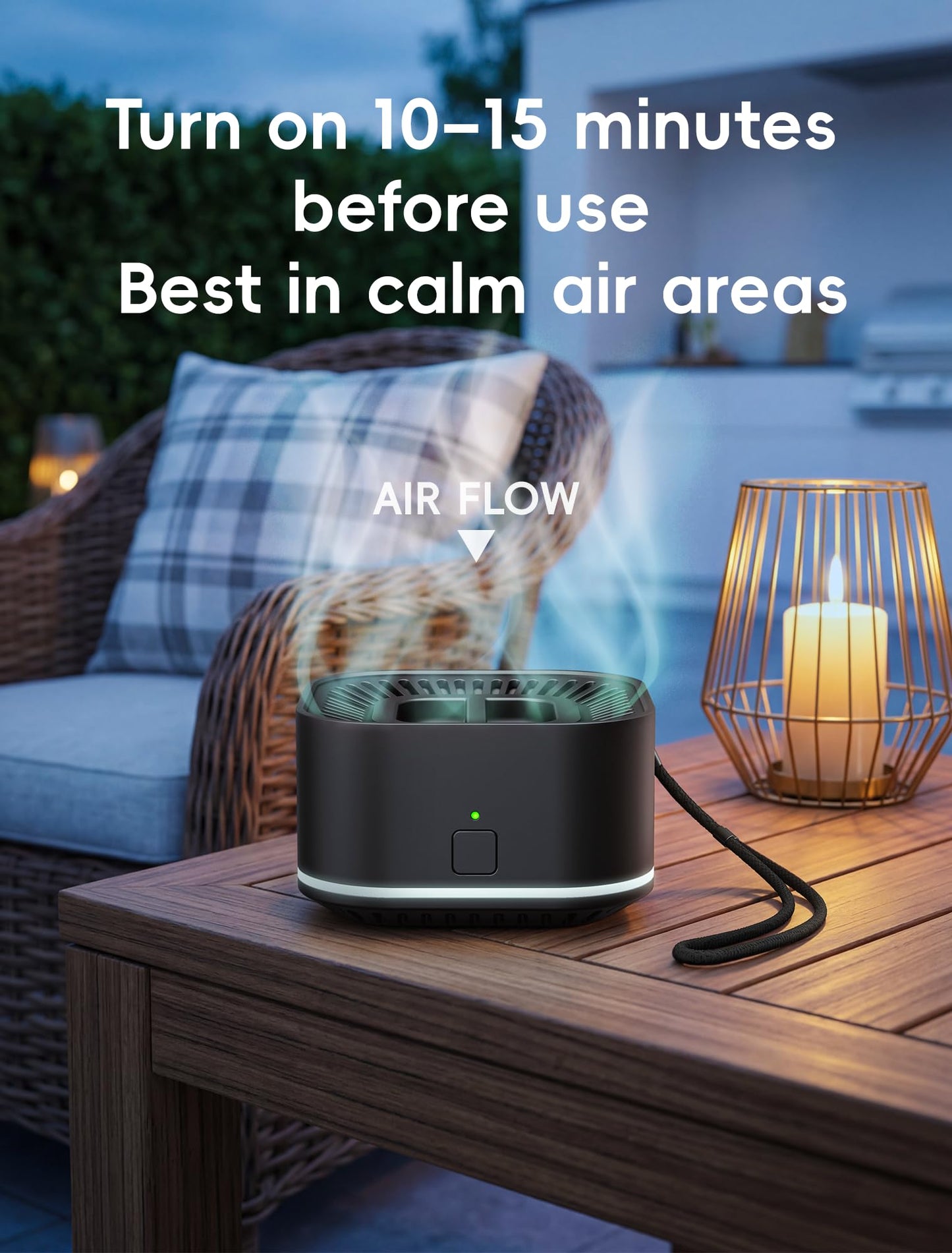 BuggyBands Rechargeable Mosquito Repellent Outdoor Patio, 2 Refills