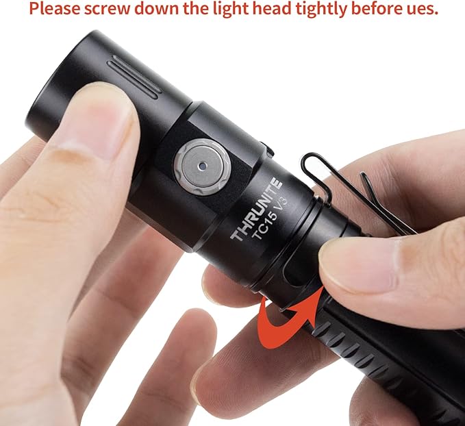 ThruNite TC15 V3 Rechargeable Flashlight High 2403 Lumens, Super Bright Flash Light, USB C Chargeable LED Flashlight, Multifunctional Pocket Light for Indoor/Outdoor - Black Neutral White