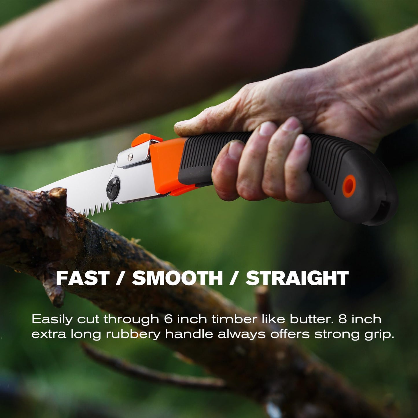 REXBETI 14-Inch Folding Pruning Saw, Extra Long Hand Saw for Tree Trimming