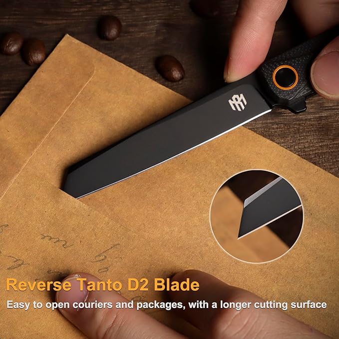 EDC Pocket Knife Canyon, 3.2" D2 Steel Tanto Blade Flip Open,G10 Handle Small Folding Knife with Pocket Clip for Men Women, Sharp Camping Hiking Knives