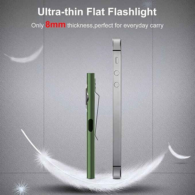 klarus E5 Pocket Flashlight, Rechargeable EDC Flashlight, Super Slim 4.2x1x0.3inch, 600 Lumens, USB-C Port, IPX4, Dual Light Source with Magnetic Base, Hat & Clothes Clip