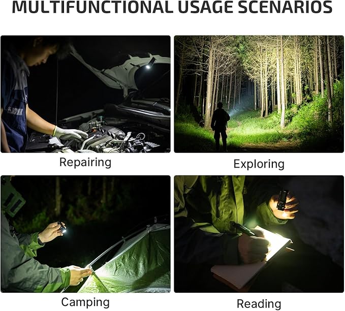 OLIGHT Baton4 Rechargeable EDC Flashlight, LED Pocket Light 1300 Lumens with Magnetic Charging Cable, 6 Modes, IPX8 Waterproof Powerful Bright Flashlight for Home, Camping and Emergencies (OD Green)