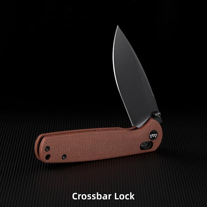 Folding Pocket Knife, 3.23" 14C28N Blade EDC Knife with Clip and Crossbar Lock, Small Pocket Knife for Men, Sharp Camping Hiking Hunting Survival Knives