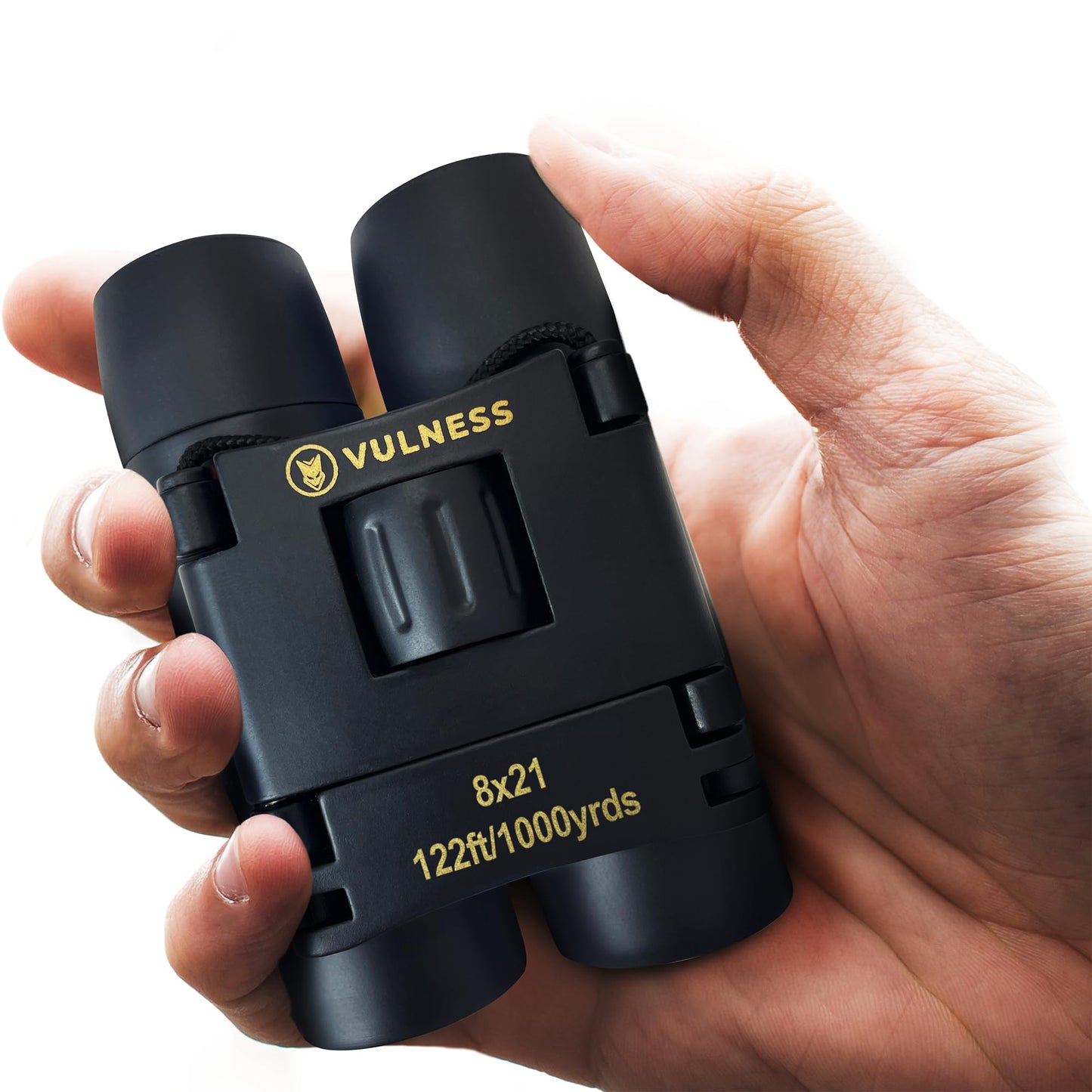 VULNESS Binoculars for Adults, Small Mini Travel Essentials, 8X21, Black