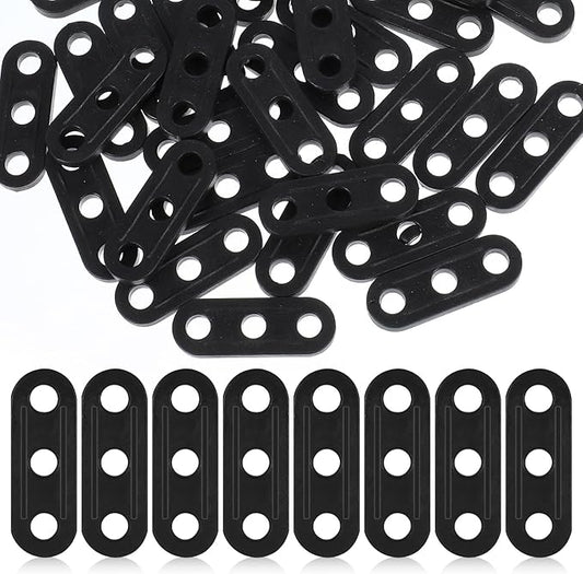 Rope Tightener, 30 PCS Tent Rope Tensioners Plastic Cord Tensioners Tent Wind Ropes Buckle Fasteners 3 Hole Paracord Tensioner Ropes Adjuster for Camping Hiking Picnic Outdoor Activities, Black