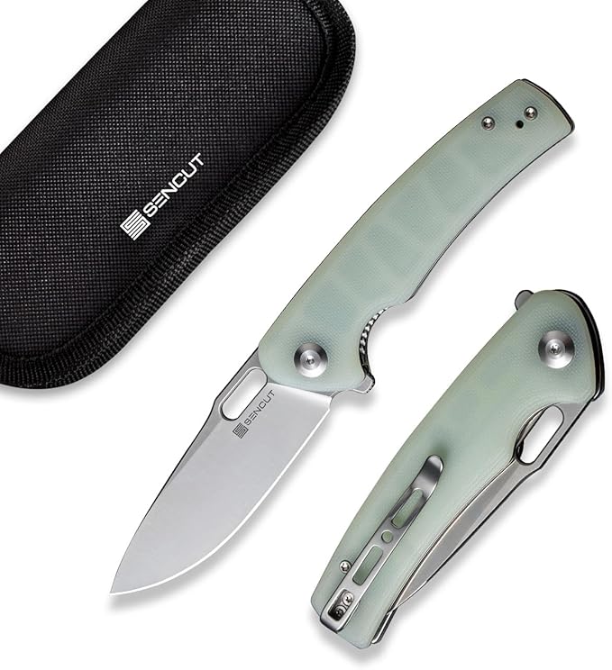 SENCUT Pocket Knife for Men, Vesperon Folding Knives for EDC, 3.35" Blade G10 Handle, Liner Lock knives for Outdoor Indoor S20065-2 (Natural)